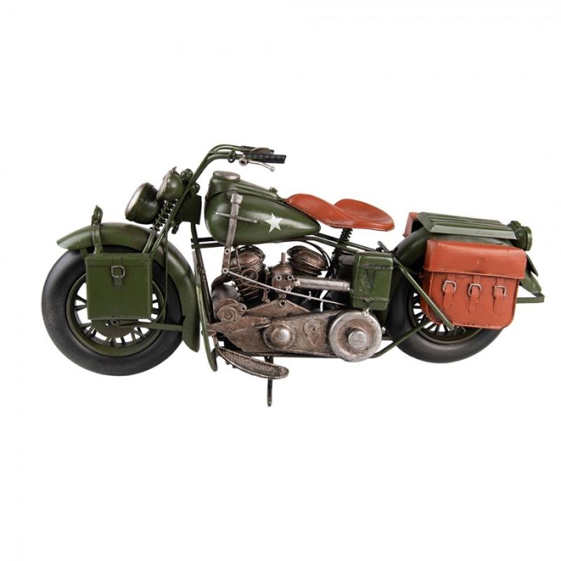 1 Clayre Eef Dekoration Figur Metalldekoration Motorcykel 38x15x19 Cm Grnt jrn