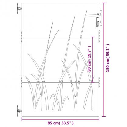 1 VidaXL Trdgrdsgrind rosttrgt stl grsdesign 85x150 cm