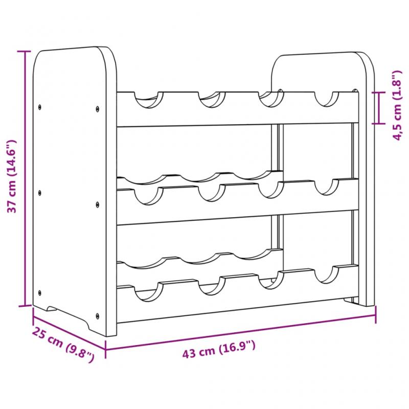 1 VidaXL Vinstll 43x25x37 cm massiv furu