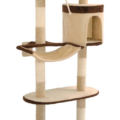 1 VidaXL Kattmbel Kattrd Vggmonterad med klspelare i sisal 194 cm beige & brun