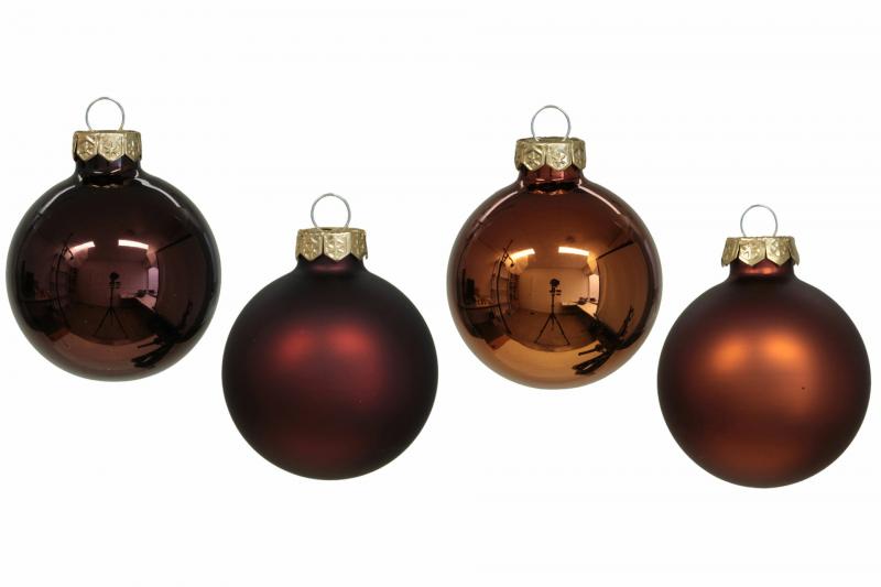 1 A Lot decoration Julgranspynt Glaskula.Bas Choklad Mix 8-pack 8cm