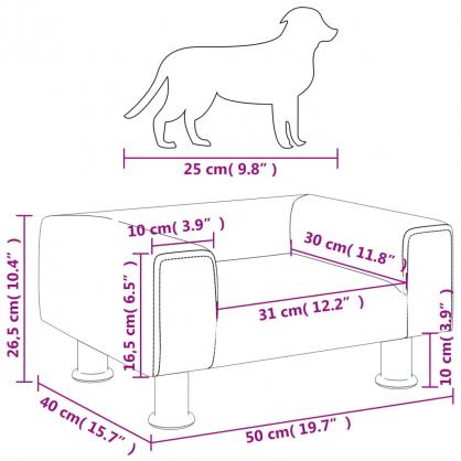 1 VidaXL Hundsng Hundbdd svart 50x40x26,5 cm sammet