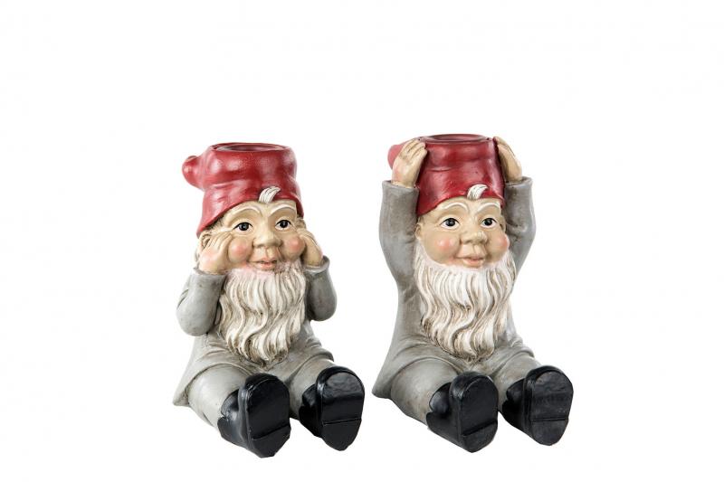 1 A Lot decoration Ljusstake Tomte Kronljus Mix 2-pack