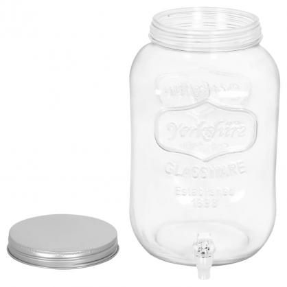 1 VidaXL Glasbehllare med tappkran 2 st 8050 ml glas