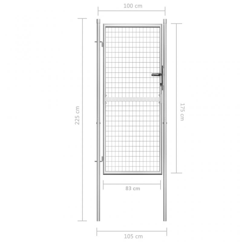 1 VidaXL Trdgrdsgrind galvaniserat stl silver 105x225 cm