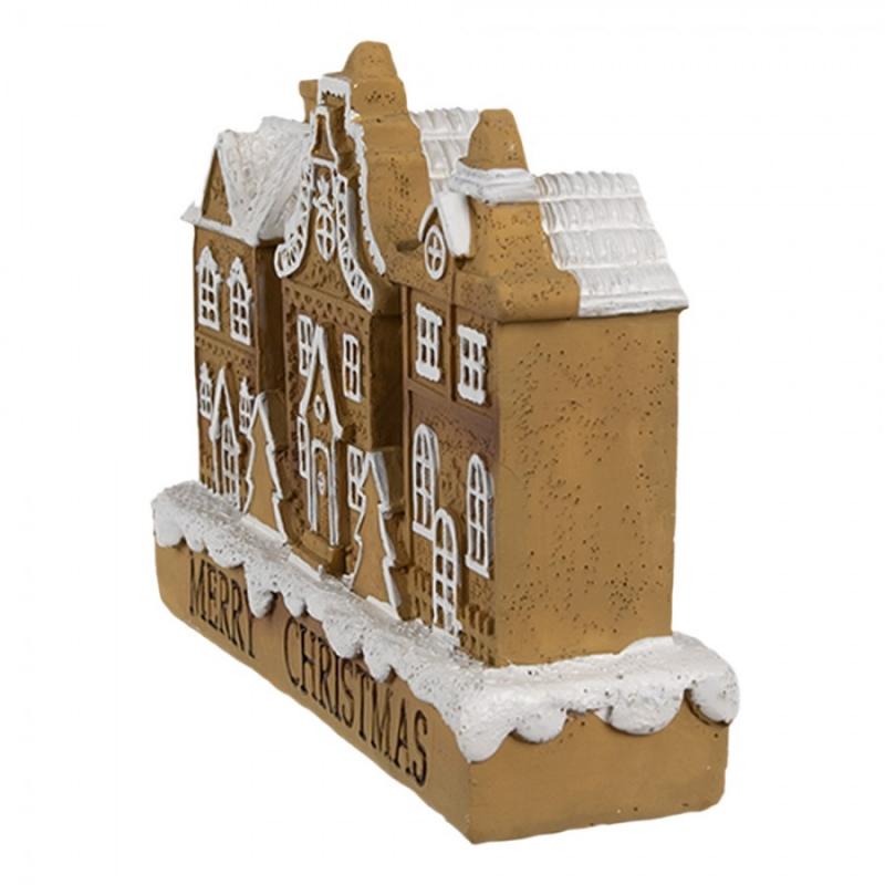 1 Clayre Eef Juldekoration Pepparkakshus 13x4x10 cm Brun