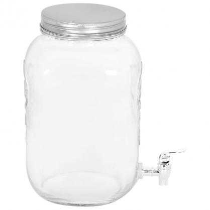 1 VidaXL Glasbehllare med tappkran 8050 ml glas