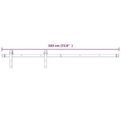 1 VidaXL Skjutdrrsbeslag 183 cm stl vit