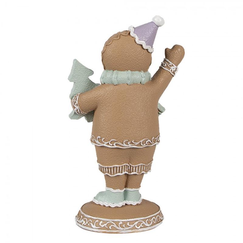 1 Clayre Eef Juldekoration Pepparkaksgubbe 16 Cm Brun polyresin