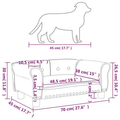 1 VidaXL Hundsng Hundbdd mrkgr 70x45x30 cm sammet