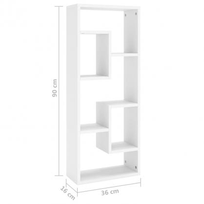 1 VidaXL Vgghylla 36x16x90 cm vit konstruerat tr