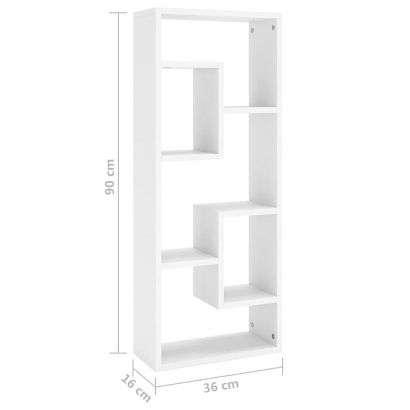 1 VidaXL Vgghylla 36x16x90 cm vit konstruerat tr