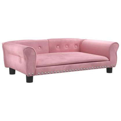 1 VidaXL Hundbdd sammet 95x55x30 cm rosa