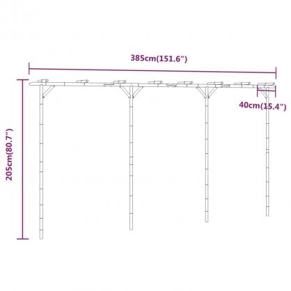 1 VidaXL Pergola bambu 385x40x205 cm