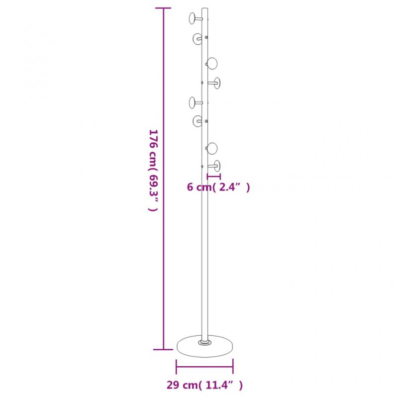 1 VidaXL Kldhngare vit 176 cm pulverlackerat jrn