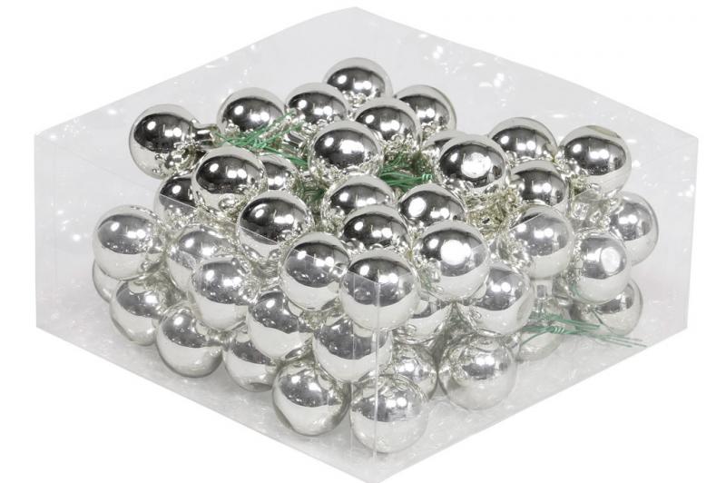 1 A Lot decoration Glaskula.Bas Silver Klar 3cm 72st