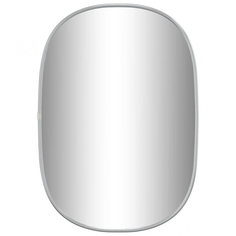 1 VidaXL Vggspegel oval silver 50x35 cm