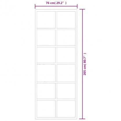 1 VidaXL Skjutdrr ESG-glas och aluminium 76x205 cm svart