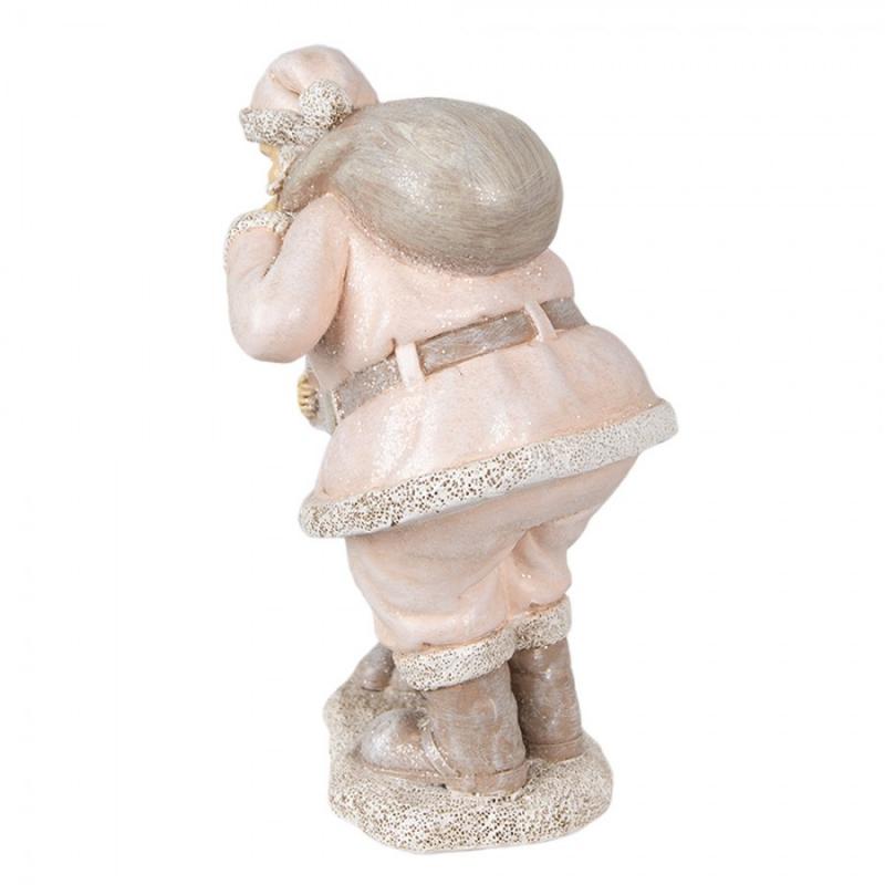 1 Clayre Eef Juldekoration Tomte 13x11x18 cm Rosa Polyresin