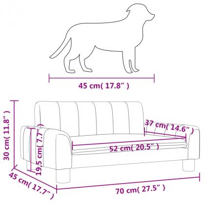 1 VidaXL Hundsng Hundbdd ljusgr 70x45x30 cm tyg