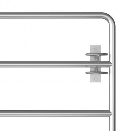 1 VidaXL Grdsgrind 5 stnger stl silver (150-400)x90 cm