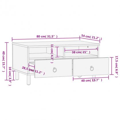 1 VidaXL Soffbord 80x54x40 cm massivt mangotr