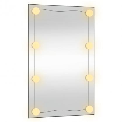 1 VidaXL XX Vggspegel med LED-belysning rektangulr 50x80 cm glas