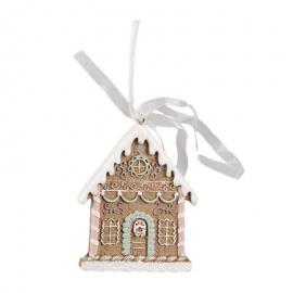 1 Clayre Eef Juldekoration 3-pack Pepparkakshus 6x1x8 Cm Brun polyresin