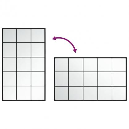 1 VidaXL Vggspegel svart 100x60 cm metall