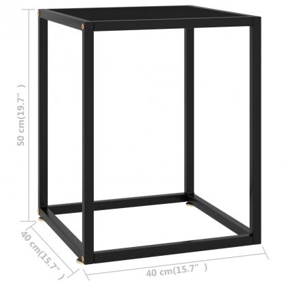 1 VidaXL Soffbord hrdat glas svart 40x40x50 cm