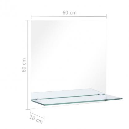 1 VidaXL Badrumsspegel med hylla 60x60 cm hrdat glas