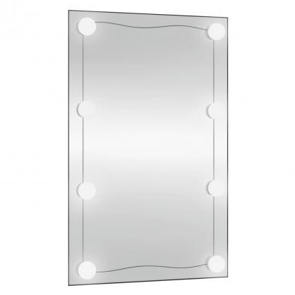 1 VidaXL XX Vggspegel med LED-belysning rektangulr 50x80 cm glas