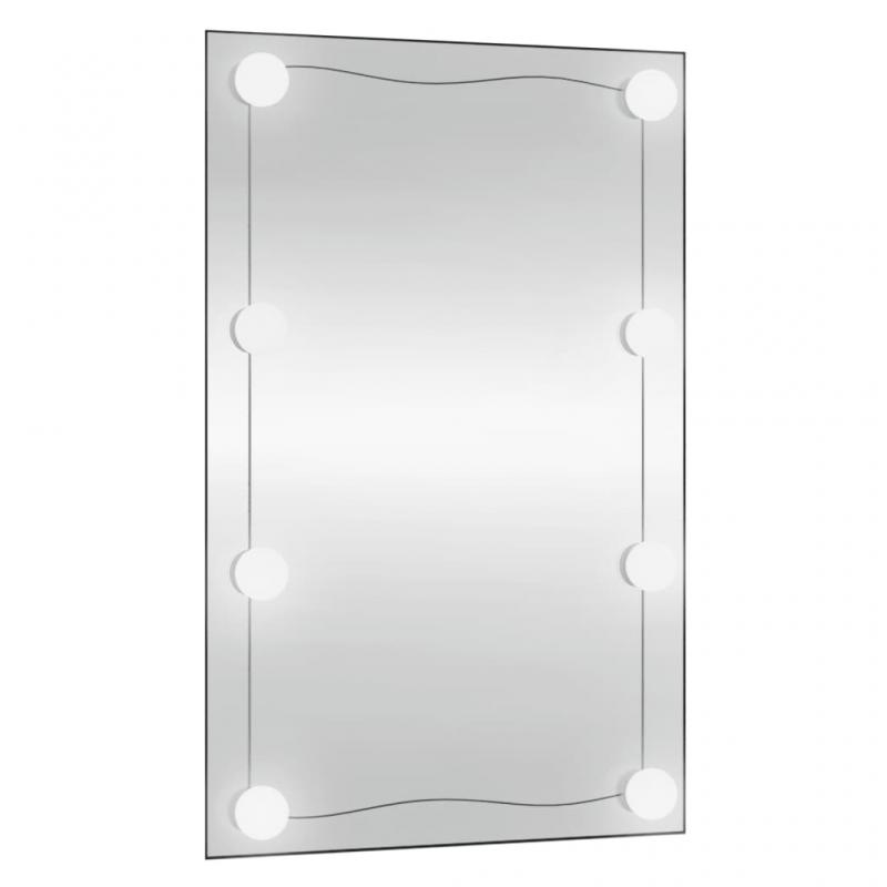 1 VidaXL XX Vggspegel med LED-belysning rektangulr 50x80 cm glas