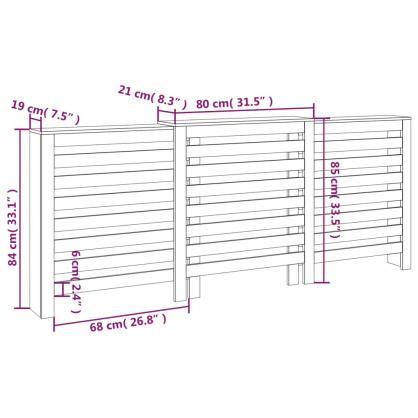 1 VidaXL Elementskydd massiv furu horisontala ribbor natur 210x21x85 cm