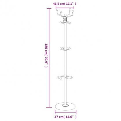 1 VidaXL Kldstllning med paraplystll svart 180 cm pulverlackerat jrn