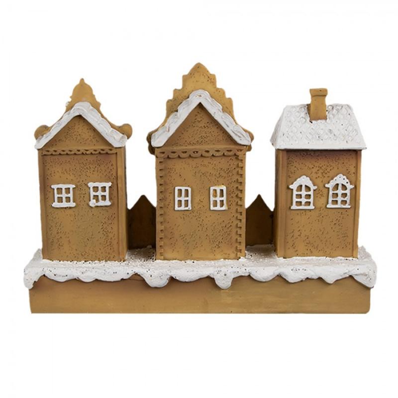 1 Clayre Eef Juldekoration Pepparkakshus 13x4x10 cm Brun