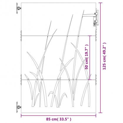 1 VidaXL Trdgrdsgrind rosttrgt stl grsdesign 85x125 cm