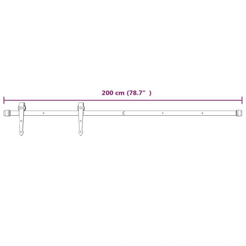 1 VidaXL Skjutdrrsbeslag 200 cm stl vit