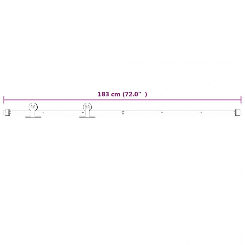 1 VidaXL Skjutdrrsbeslag 183 cm stl vit