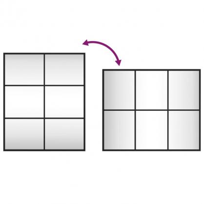 1 VidaXL Vggspegel svart 50x60 cm rektangulr jrn