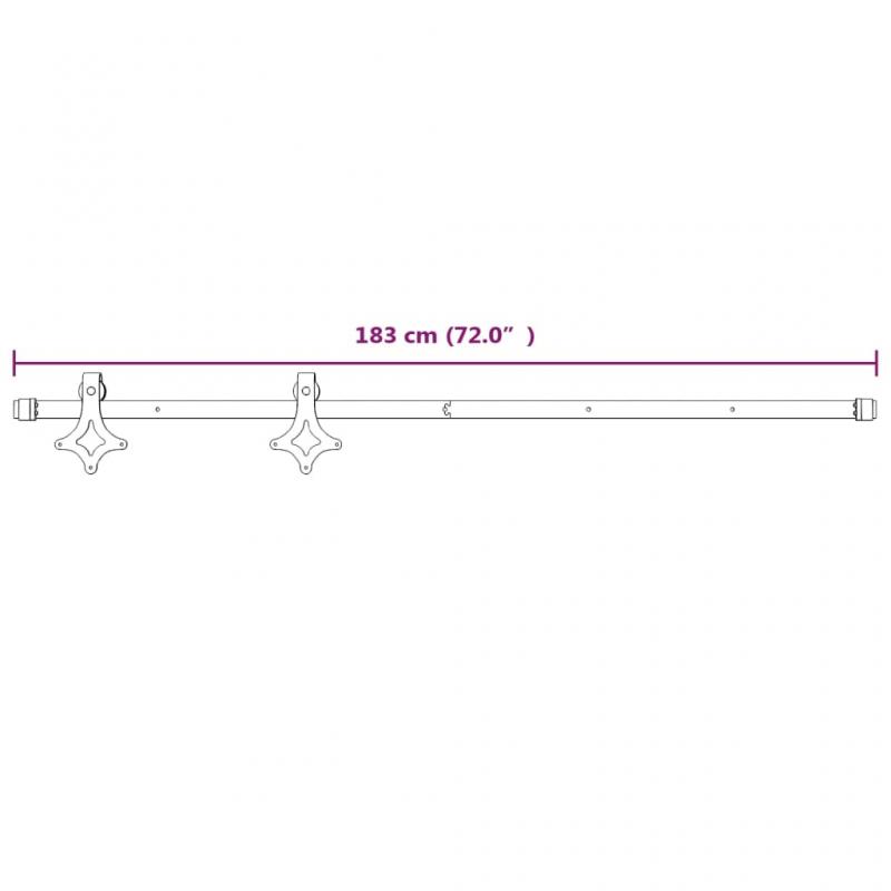 1 VidaXL Skjutdrrsbeslag 183 cm stl vit