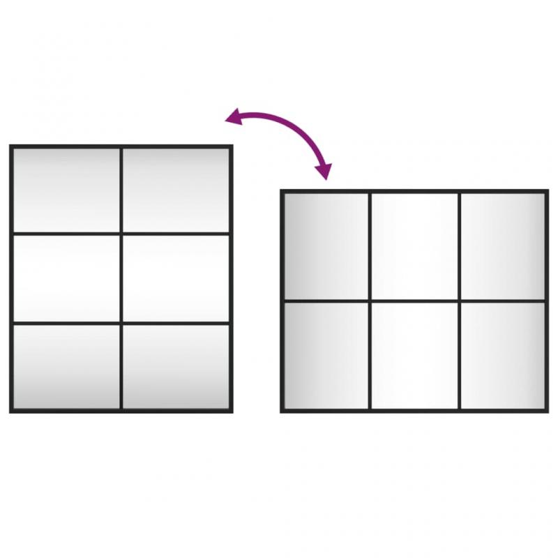 1 VidaXL Vggspegel svart 50x60 cm rektangulr jrn
