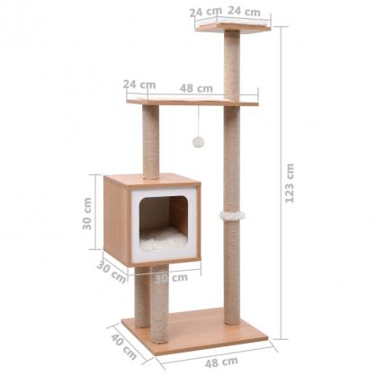 1 VidaXL Kattmbel Klstrd med klsmatta i sisal 123 cm