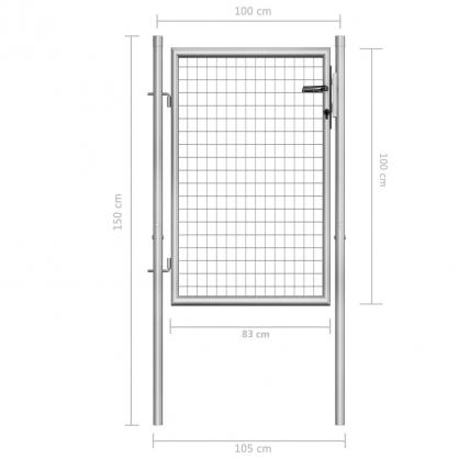 1 VidaXL Trdgrdsgrind galvaniserat stl silver 105x150 cm