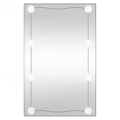 1 VidaXL XX Vggspegel med LED-belysning rektangulr 50x80 cm glas