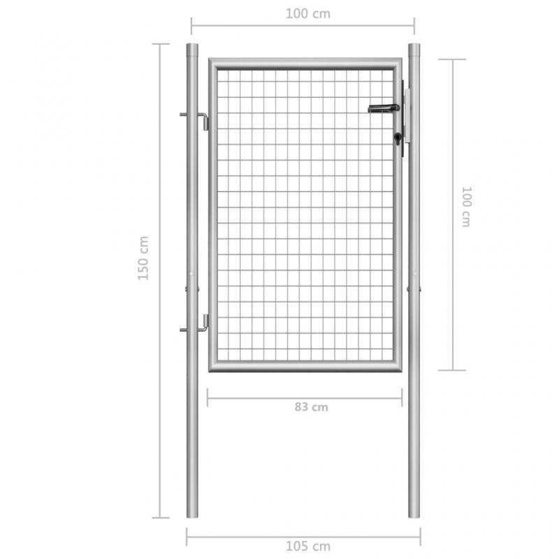 1 VidaXL Trdgrdsgrind galvaniserat stl silver 105x150 cm