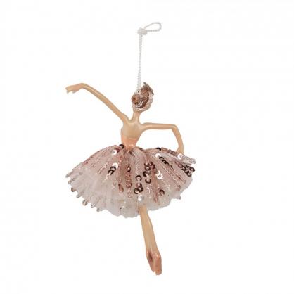 1 Clayre Eef Julgranspynt Ballerina 15 cm Rosa Polyresin