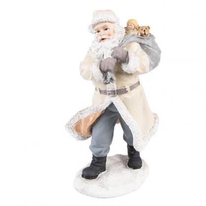 1 Clayre Eef Juldekoration Jultomte 21 cm Beige Gr Polyresin