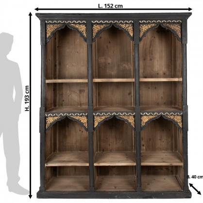 1 Clayre Eef Bokhylla 152x40x193 cm Svart Tr