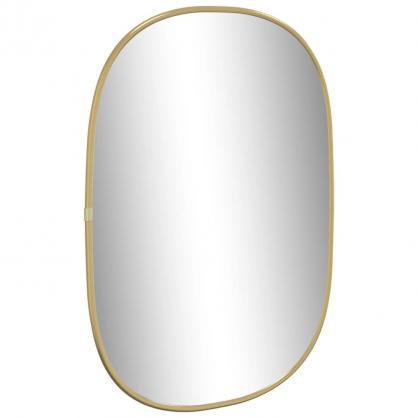 1 VidaXL Vggspegel oval guld 50x35 cm